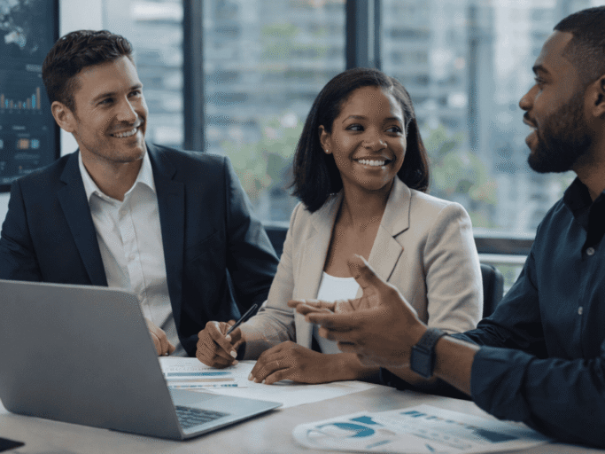 Réunion professionnelle dans un bureau moderne